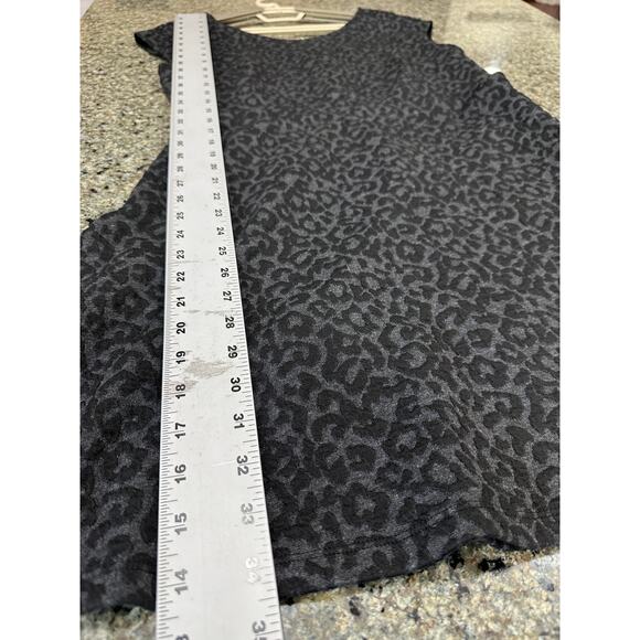 Ann Taylor Loft Dress Size 12 Gray Black Leopard Sleeveless Fit And Flare Office - Picture 3 of 6
